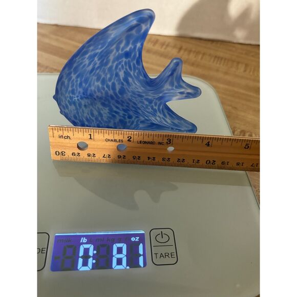 Art Glass Blue Clear Angel Fish - Picture 5 of 7